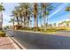 Gated entrance to community with palm trees and guardhouse at 3582 N 160Th Ave, Goodyear, AZ 85395
