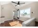 Bedroom with hardwood floors and large window at 1921 E Yale St, Phoenix, AZ 85006