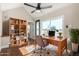 Home office with built-in shelves and hardwood floor at 1921 E Yale St, Phoenix, AZ 85006