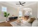 Light and airy living room features hardwood floors and an open floor plan at 1921 E Yale St, Phoenix, AZ 85006