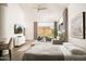 Main bedroom with stunning mountain views and modern decor at 4636 E Moonlight Way, Paradise Valley, AZ 85253