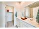 Bathroom with double sinks, a linen closet and shower at 38090 N Longbow Way, San Tan Valley, AZ 85140