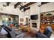 Spacious living room with high ceilings and fireplace at 19481 N 98Th Pl, Scottsdale, AZ 85255