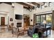 Spacious living room with high ceilings and fireplace at 19481 N 98Th Pl, Scottsdale, AZ 85255
