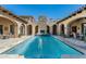 Long rectangular pool with central fountain and spa at 19481 N 98Th Pl, Scottsdale, AZ 85255