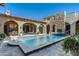 Luxury pool with spa and multiple fountains at 19481 N 98Th Pl, Scottsdale, AZ 85255