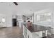 Open concept kitchen with gray cabinets and a large kitchen island at 2650 W Union Hills Dr # 258, Phoenix, AZ 85027
