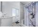 Updated bathroom with a walk-in shower, marble vanity, and modern fixtures at 2650 W Union Hills Dr # 258, Phoenix, AZ 85027