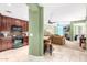 Open kitchen with a view of the living room and fireplace at 120 E Rio Salado Pkwy # 201, Tempe, AZ 85281
