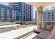 Spacious balcony overlooking city views and a seating area at 120 E Rio Salado Pkwy # 201, Tempe, AZ 85281