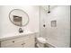 Modern bathroom with white tile shower and vanity at 1918 N 22Nd Pl, Phoenix, AZ 85006