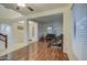 Spacious living room with hardwood floors and a view of the entryway at 218 E Sunburst Ln, Tempe, AZ 85284