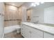 Bathroom with single sink, granite countertop, and tub at 8753 E Greenview Dr, Gold Canyon, AZ 85118