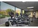 Fitness center with modern cardio equipment and mountain views at 2866 S Petroglyph Trl, Gold Canyon, AZ 85118