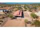 Aerial view of property showing barn and riding arena at 15339 E Red Bird Rd, Scottsdale, AZ 85262