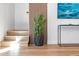 Wooden staircase with a modern, minimalist design at 4220 N 32Nd St # 1, Phoenix, AZ 85018