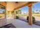 Covered patio with a view of the backyard, pool, and golf course at 19832 N 95Th Ave, Peoria, AZ 85382