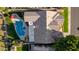 Aerial view of house, pool, and surrounding landscape at 1322 W Indigo Dr, Chandler, AZ 85248