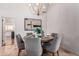 Modern dining room with a round table and grey chairs at 1322 W Indigo Dr, Chandler, AZ 85248