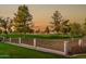 Scenic view of a lush golf course with mature trees at sunset at 1322 W Indigo Dr, Chandler, AZ 85248
