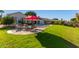 Relaxing pool area with patio furniture and lush grass at 1322 W Indigo Dr, Chandler, AZ 85248