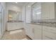 Elegant bathroom boasting double sinks and granite counters at 2228 E Isaiah Ave, Gilbert, AZ 85298