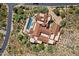 Bird's-eye view of a large estate with a unique architectural design at 42383 N 111Th Pl, Scottsdale, AZ 85262