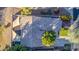 Direct overhead aerial view of a house featuring tile roof, landscaping, and a pool at 520 S Brett St, Gilbert, AZ 85296