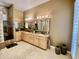 Elegant bathroom with double sinks and a large mirror at 2222 N Val Vista Dr # 3, Mesa, AZ 85213