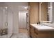 Spa-like bathroom with marble vanity, large shower, and walk-in closet at 6321 E Phoenician Blvd # 14, Scottsdale, AZ 85251