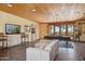 Spacious game room with pool table, comfortable seating, and scenic views at 25210 N 90Th Way, Scottsdale, AZ 85255