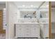 Double vanity bathroom with LED mirror at 2164 S Catarina --, Mesa, AZ 85202