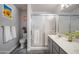 Modern bathroom with double vanity and walk-in shower at 1440 E La Costa Dr, Chandler, AZ 85249