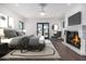 Spacious main bedroom with fireplace and hardwood floors at 1480 E Raven Ct, Gilbert, AZ 85297