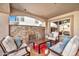 Cozy patio features a fireplace and comfortable seating at 6782 W Firebird Dr, Glendale, AZ 85308