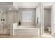 Main bathroom with soaking tub and walk-in shower at 9645 E Theia Dr, Mesa, AZ 85212