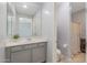 Guest bathroom with vanity and shower/tub combo at 9645 E Theia Dr, Mesa, AZ 85212