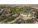 Aerial view of community amenities including pool, clubhouse, and park at 9645 E Theia Dr, Mesa, AZ 85212