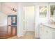 Bathroom features a vanity, toilet, and view into bedroom at 3256 S Emery Cir, Mesa, AZ 85212