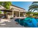 Stunning pool and patio with outdoor seating and built-in grill at 959 W Myrtle Dr, Chandler, AZ 85248