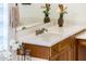 Bathroom vanity with sink, brushed nickel faucet, and mirror at 13431 W Los Bancos Dr, Sun City West, AZ 85375