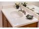 Bathroom vanity with oval sink and brushed nickel faucet at 13431 W Los Bancos Dr, Sun City West, AZ 85375