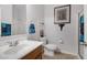 Clean bathroom with a single vanity, toilet, and shower at 26853 N 176Th Dr, Surprise, AZ 85387