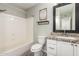 Bathroom features a bathtub, toilet and granite countertop at 101 W Shannon St, Chandler, AZ 85225