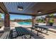 Relaxing community pool with covered seating and picnic tables at 4307 E Jesse St, Gilbert, AZ 85295