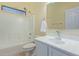 Clean bathroom with a shower/tub combo and vanity at 6321 S Teresa Dr, Chandler, AZ 85249