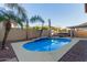 Relaxing kidney-shaped pool in backyard at 6321 S Teresa Dr, Chandler, AZ 85249