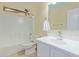 Clean bathroom with a shower/tub combo and vanity at 6321 S Teresa Dr, Chandler, AZ 85249