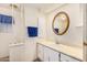 Bathroom with vanity, sink, and large mirror at 5546 E Player Pl, Mesa, AZ 85215
