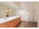 Primary bathroom with double sinks, bathtub, and shower at 16847 S 13Th Way, Phoenix, AZ 85048